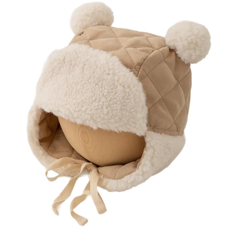 Outdoor Adventure For Toddlers - D0JC 幼児用防風ウォームハット プラッシュポンポンボンネットキャップ アウトドアアドベンチャー用に設計