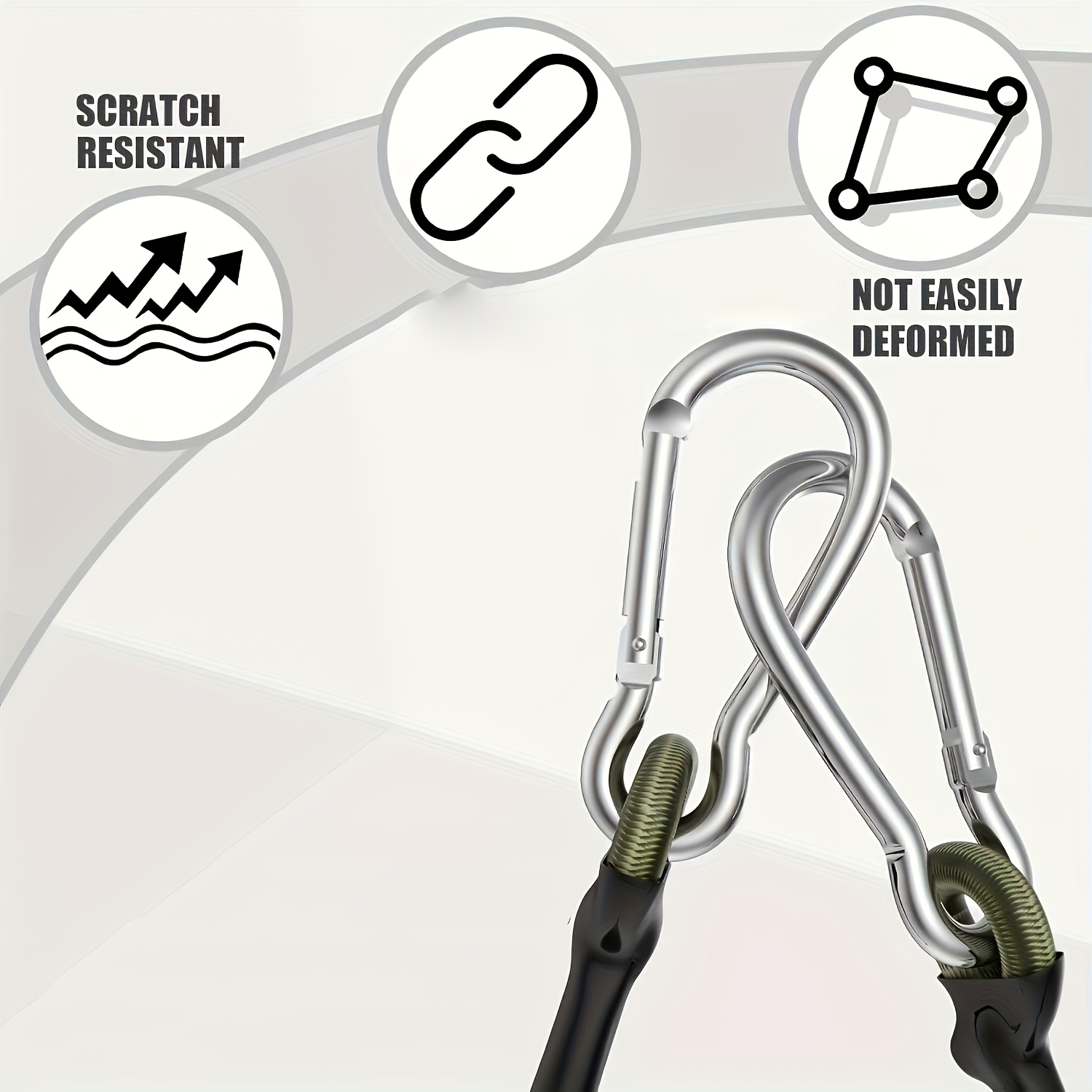 2本組 弾性ロープ アルミフック 8mm 耐衝撃ロープ 柔軟 - Outdoor Adventure Gear のレビューと価格