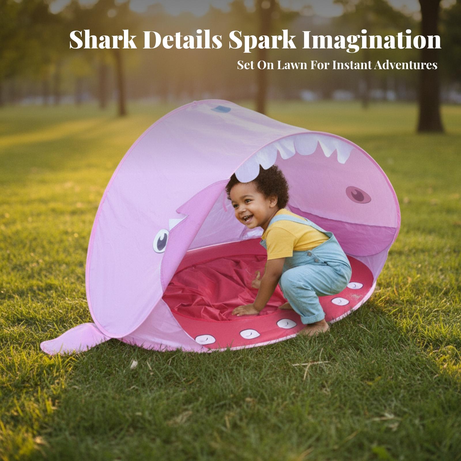 子供用ビーチポップアップテント、背側フィン付きトップと歯型プ - Outdoor Adventure Kids のレビューと価格
